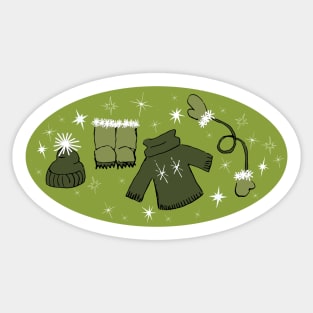 Winter weather snow lover gear cartoon illustration Sticker